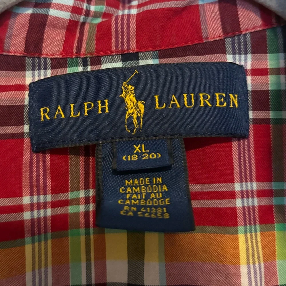 Ralph‎ Lauren, Youth XL  plaid button up..